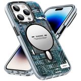 YOUNGKIT IPhone 14 Pro Kılıf, Darbeye Dayanıklı Askeri Sınıf Koruma [Teknoloji Serisi] Yumuşak Tampon Yarı Saydam Mat Sert Arka Kapak iPhone 14 Pro için Manyetik Kılıf - Yeşil