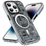 YOUNGKIT IPhone 14 Pro Kılıf, Darbeye Dayanıklı Askeri Sınıf Koruma [Teknoloji Serisi] Yumuşak Tampon Yarı Saydam Mat Sert Arka Kapak iPhone 14 Pro ile Uyumlu Manyetik Kılıf - Siyah