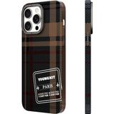 Youngkit İphone 14 Pro Kılıf Ekose Desenli Youngkit Gezhi Serisi Kapak Kahverengi