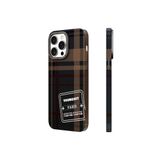Youngkit İphone 14 Pro Max Kılıf Ekose Desenli Youngkit Gezhi Serisi Kapak Kahverengi