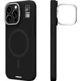 Youngkit İphone 14 Pro Max Kılıf Magsafe Özellikli Kamera Standlı Silikon Youngkit Bitty Cream Kapak Siyah