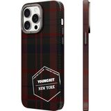 Youngkit İphone 14 Pro Max Uyumlu Kılıf Ekose Desenli Youngkit Gezhi Serisi Kapak Kırmızı