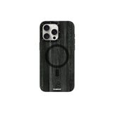 Youngkit İphone 14 Pro Max Uyumlu Kılıf Magsafe ile Uyumlu Ahşap Desenli Wood Forest Seri Siyah
