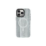 Youngkit iPhone 14 Pro Max Uyumlu Kılıf Magsafe ile Uyumlu Youngkit Ahşap Desenli Wood Forest Serisi Gri