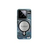 Youngkit iPhone 14 Pro Max Uyumlu Kılıf Magsafe ile Uyumlu Youngkit Crystal Grid Gümüş