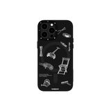 Youngkit iPhone 14 Pro Uyumlu Kılıf Magsafe ile Uyumlu Desenli Youngkit Plaything Serisi Kapak Siyah