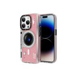 Youngkit Iphone 14 Pro Uyumlu Kılıf Magsafe ile Uyumlu Lens Figürlü Art Film Serisi Kapak, Pembe