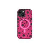 Youngkit iPhone 14 Uyumlu Kılıf Magsafe ile Uyumlu Polka Dot Desenli Youngkit Spots Serisi Kapak Pembe