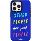 Youngkit İphone 15 Pro Kılıf Yazı Desenli Youngkit Mindfullness Serisi Kapak Mavi