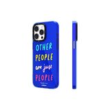 Youngkit iPhone 15 Pro Max ile Uyumlu Yazı Desenli Youngkit Mindfullness Serisi Kapak Mavi