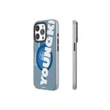 Youngkit İphone 15 Pro Max Uyumlu Kılıf Magsafe ile Uyumlu Binfen Serisi Yazı Temalı Kapak Mavi
