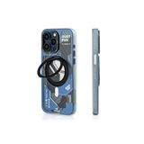 Youngkit iPhone 15 Pro Max Uyumlu Kılıf Magsafe ile Uyumlu Youngkit 360° Standlı Starship Serisi Mavi