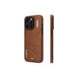 Youngkit iPhone 15 Pro Max Uyumlu Kılıf Magsafe ile Uyumlu Youngkit Backboard Serisi Leather Kahverengi