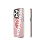 Youngkit iPhone 15 Pro Max Uyumlu Kılıf Magsafe ile Uyumlu Youngkit Binfen Serisi Yazı Temalı Kapak Pembe, 8683886776508