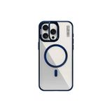 Youngkit iPhone 15 Pro Max Uyumlu Kılıf Magsafe ile Uyumlu Youngkit Crystal Grid Mavi