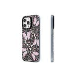 Youngkit iPhone 15 Pro Max Uyumlu Kılıf Magsafe Özellikli Kelebek Desenli Youngkit Shadow Dance Serisi Gri