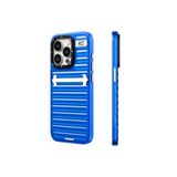 Youngkit iPhone 15 Pro Max Uyumlu Kılıf YoungKit Luggage FireFly Serisi Kapak Mavi