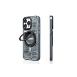Youngkit iPhone 15 Pro Uyumlu Kılıf Magsafe ile Uyumlu Youngkit 360° Standlı Technology Serisi Kapak Gri