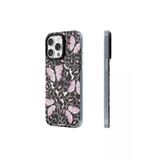 Youngkit iPhone 15 Pro Uyumlu Kılıf Magsafe Özellikli Kelebek Desenli Youngkit Shadow Dance Serisi Kapak Gri