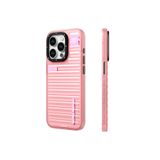 Youngkit iPhone 15 Pro Uyumlu Kılıf Şeffaf Renkli Tasarım YoungKit Fluorite Serisi Kapak Pembe