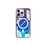 Youngkit iPhone 15 Pro Uyumlu Kılıf Sıvı Akışkanlı Magsafe ile Uyumlu YoungKit Galaxy Serisi Kapak Mavi