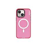 Youngkit iPhone 15 Uyumlu Kılıf Magsafe ile Uyumlu YoungKit Crystal Color Serisi Kapak Pembe