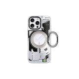 Youngkit iPhone 16 Pro Max Uyumlu Kılıf Magsafe ile Uyumlu Youngkit 360° Standlı Starship Serisi Beyaz