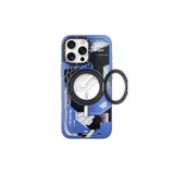 Youngkit iPhone 16 Pro Max Uyumlu Kılıf Magsafe ile Uyumlu Youngkit 360° Standlı Starship Serisi Mavi