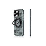 Youngkit iPhone 16 Pro Max Uyumlu Kılıf Magsafe ile Uyumlu Youngkit 360° Standlı Technology Serisi Gri