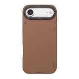 Youngkit İphone 17 Air Kılıf M-Safeli Basit Mat Deri Desenli Tech Fashion Serisi Kapak Kahverengi