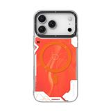 YOUNGKIT iPhone 17 Pro ile uyumlu Kılıf M-safeli Parlak Kumlu Sıvılı Galaxy Fantasy Serisi Kapak Turuncu