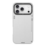 YOUNGKIT iPhone 17 Pro Max ile uyumlu Kılıf M-safeli Basit Mat Deri Desenli Youngkit Tech Fashion Seri Kapak Gri