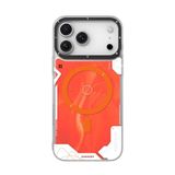 YOUNGKIT iPhone 17 Pro Max ile uyumlu Kılıf M-safeli Parlak Kumlu Sıvılı Galaxy Fantasy Serisi Kapak Turuncu