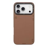 Youngkit İphone 17 Pro Max Kılıf M-Safeli Basit Mat Deri Desenli Youngkit Tech Fashion Seri Kapak Kahverengi