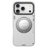 Youngkit İphone 17 Pro Max Kılıf M-Safeli Standlı Basit Mat Deri Tech Leather Serisi Kapak Gri