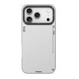 Youngkit İphone 17 Pro Uyumlu Kılıf M-Safeli Basit Mat Deri Desenli Tech Fashion Serisi Kapak Gri