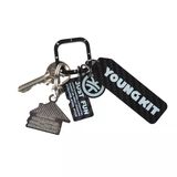 Youngkit Youngkit Karbon Fiber Görünümlü Logolu Anahtarlık