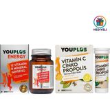 Youplus Energy 30 Tablet+Vitamin C, Çinko & Propolis 20 Efervesan Tablet