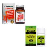Youplus Energy Vitamin ve Mineral Kompleksi 30 Tablet + Probest Digestive Probiyotik 20 Kapsül