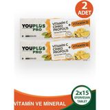 Youplus Pro Vitamin C D Çinko Propolis 15 Efervesan Tablet 2 Adet - Portakal