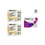 Youplus Vitamin C, Çinko & Propolis 20 Efervesan Tablet, 2 Adet Set