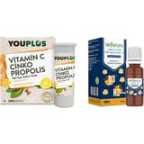 YouPlus Vitamin C Çinko Propolis 20 Efervesan Tablet + Venatura Vitamin D3 K2 20 ml Damla
