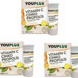 Youplus Vitamin C, Çinko, Propolis Efervesan Tablet Takviye Edici Gıda 3Lü Paket