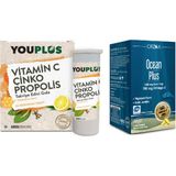 Youplus Vitamin C , Çinko ve Propolis Içeren 20 Efervesan Tablet+Ocean 1200MG Omega 3 Balık Yağı 30 Kapsül