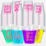 Your Dream Party Shop 100 Adet Disko Cowgirl Bardakları - Bekarlığa Veda Partisi Süslemeleri için 2 Oz Tek Kullanımlık Bardakları - Cowgirl Tema Bekarlığa Veda ve Doğum Günü için Şeffaf Plastik Disko Topu