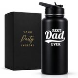 Your Dream Party Shop Best Dad Ever Gifts Su Şişesi - 32 oz En İyi Baba Bardak Babalar Günü Hediyeleri, Baba için Yalıtımlı Su Şişeleri, Yeni Baba Hediyesi, Oğlundan Baba Doğum Günü Hediyesi, Baba Kupası Bardak