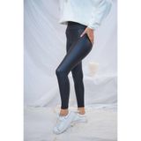 YOUR STYLE Kadın Siyah Toparlayıcı Yüksek Bel İçi Polar Mat Deri Tayt CFR-İNC-007
