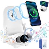 YOUSHEME Taşınabilir Mini Sandalye Kablosuz Şarj, Hoparlör Fonksiyonu ile 3 in 1 Kablosuz Şarj Telefon Standı Tutucu