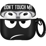 Youtec AirPods 3 Kılıf 2021, Don't Touch Me Anahtarlık ile Airpods Kapağı Yumuşak Sevimli Darbeye Dayanıklı Kılıf Kadın Erkek AirPods 3 Şarj Kılıfı ile Uyumlu - Siyah