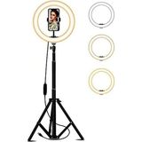Youtuber LED Işıklı Halka 13 Inch (33CM) Selfie/yayıncı/makyaj Işığı 210 cm Tripod - Çok Renkli